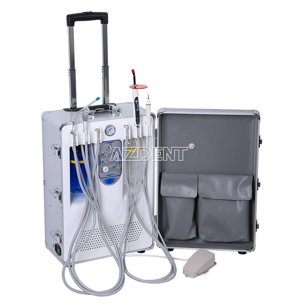 Dental Portable Mobile Delivery Unit System Air Compressor Curing Light Scaler