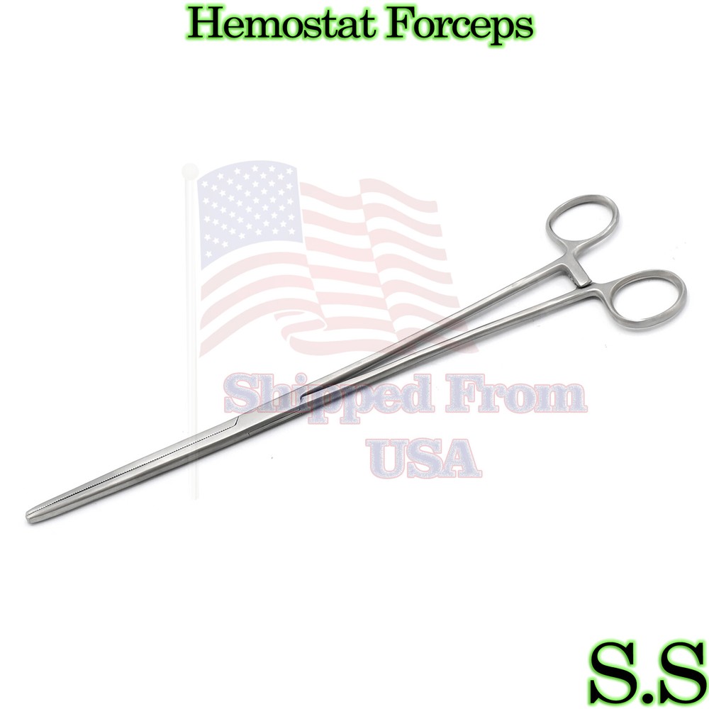 12" Straight Hemostat Forceps Locking Clamps Stainless Steel