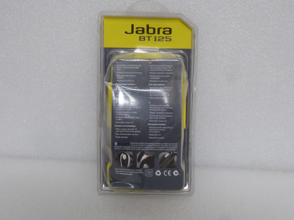 Jabra BT125 BT 125 Black Portable Headset Bluetooth