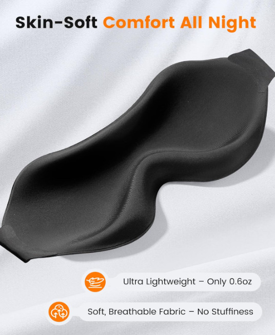 3 Pack 3D Blackout Sleep Eye Mask Coverage for Side Sleepers Comfortable Travel*