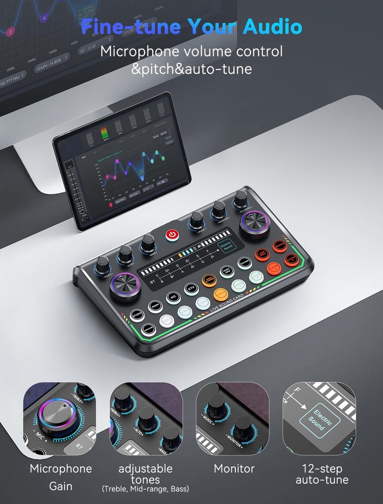 Podcast Equipment Bundle,Audio Interface with Studio Condenser Microphone for...
