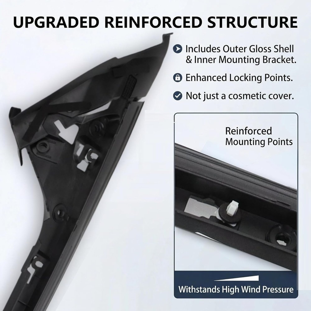 Window A-Pillar Molding Trim Set Compatible with Ford Explorer 2011-2019, Left..