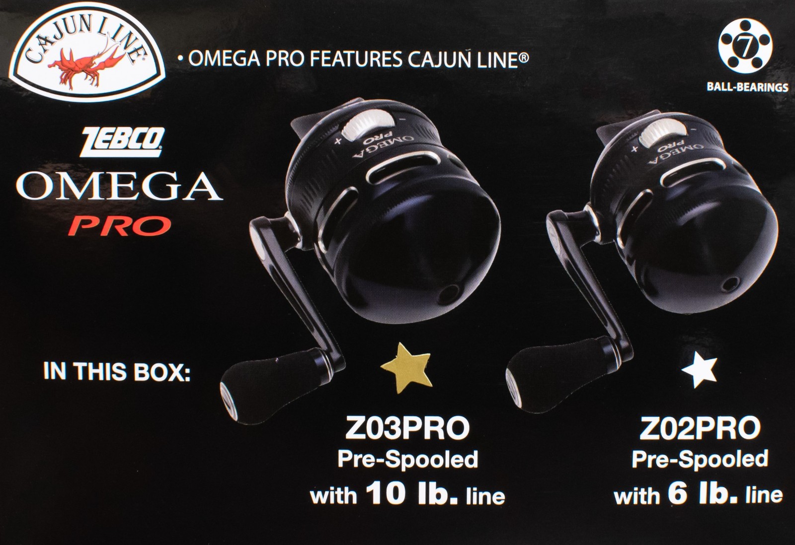 ZEBCO OMEGA PRO 3 Z03PRO 3.4:1 W/10LB LINE 7 BEARING SPINCAST REEL