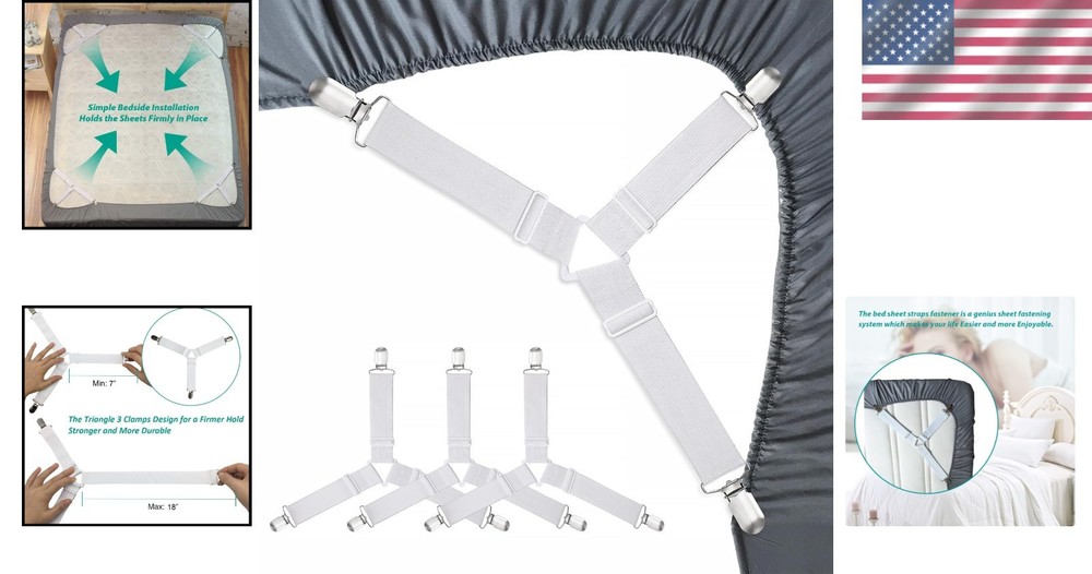 Bed Sheet Holder Straps Sheet Keepers Bedsheet Holders Fasteners 2 Sets