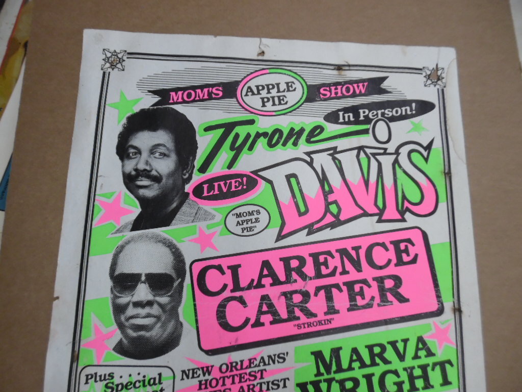 Vintage Tyrone Davis Clarence Carter R&B Blues Soul Concert Poster New Orleans