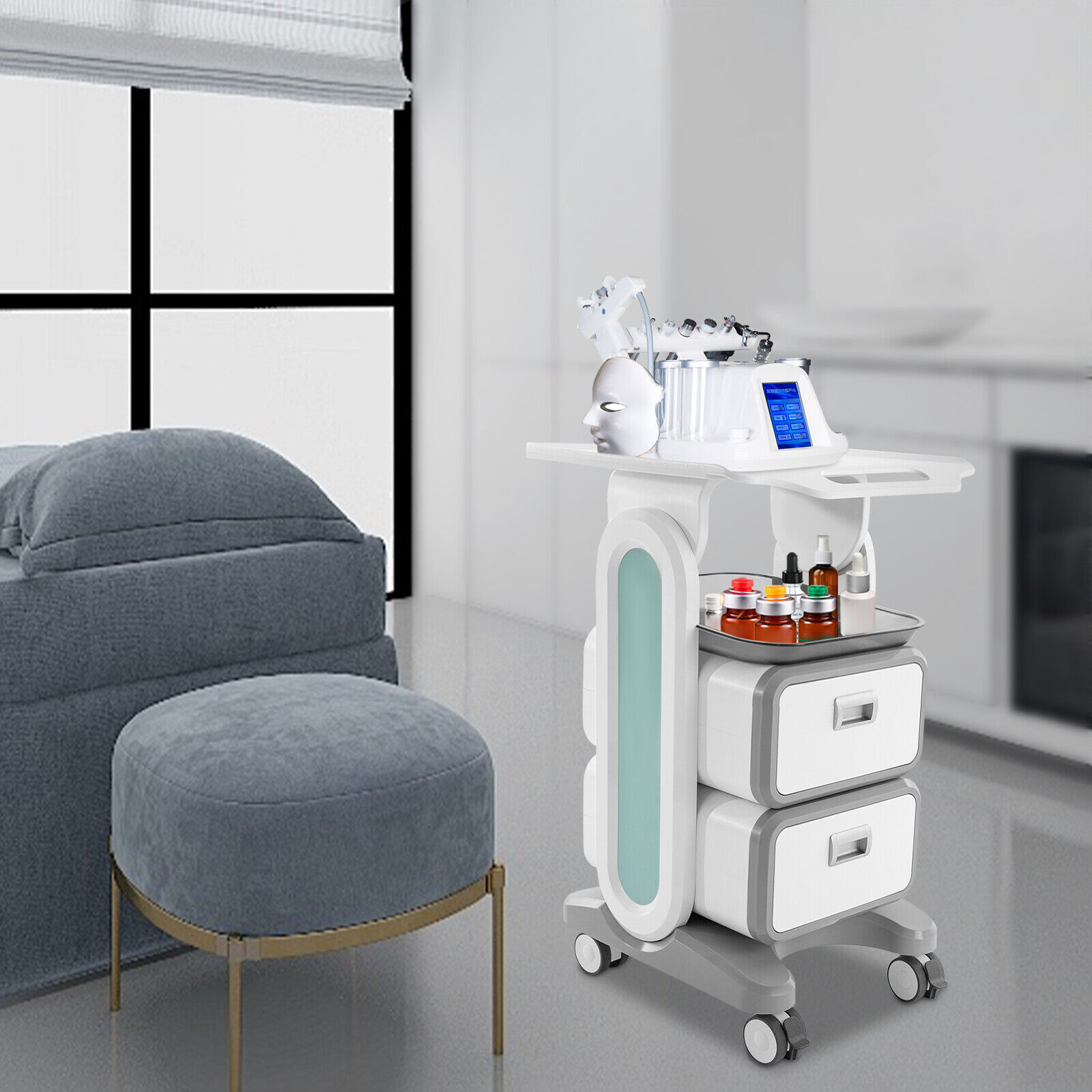 Dental Cabinet Mobile Cart 2 Drawers Stainless Steel Storage Cabinet with wheels