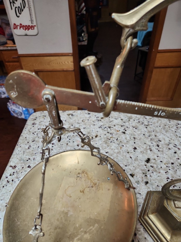 Antique Brass Scales Weight