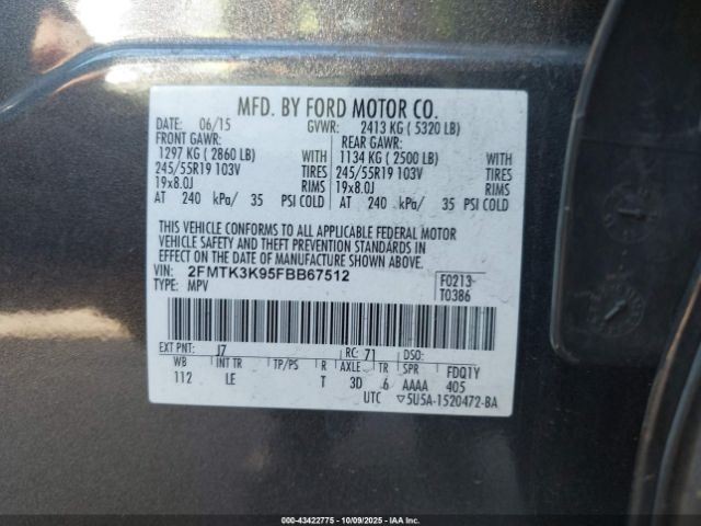 CONTROL PANEL OEM 15-18 FORD EDGE 1YR WRNTY