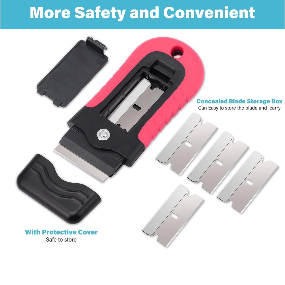 Gomake Razor Blade Scraper Tool with Blade Storage Container, Glass Cooktop S...