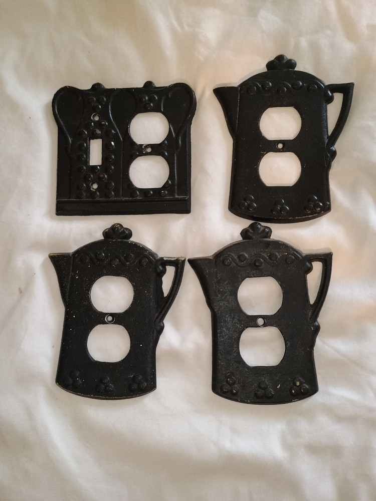 Vintage Solid brass switch plate outlet covers Coffee Time Beltrando Designs