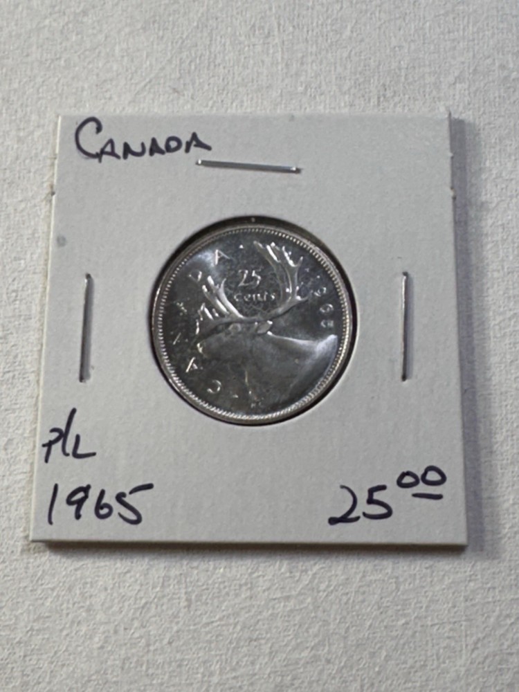 1965 Canada 25 Cents Silver Coin Proof Like