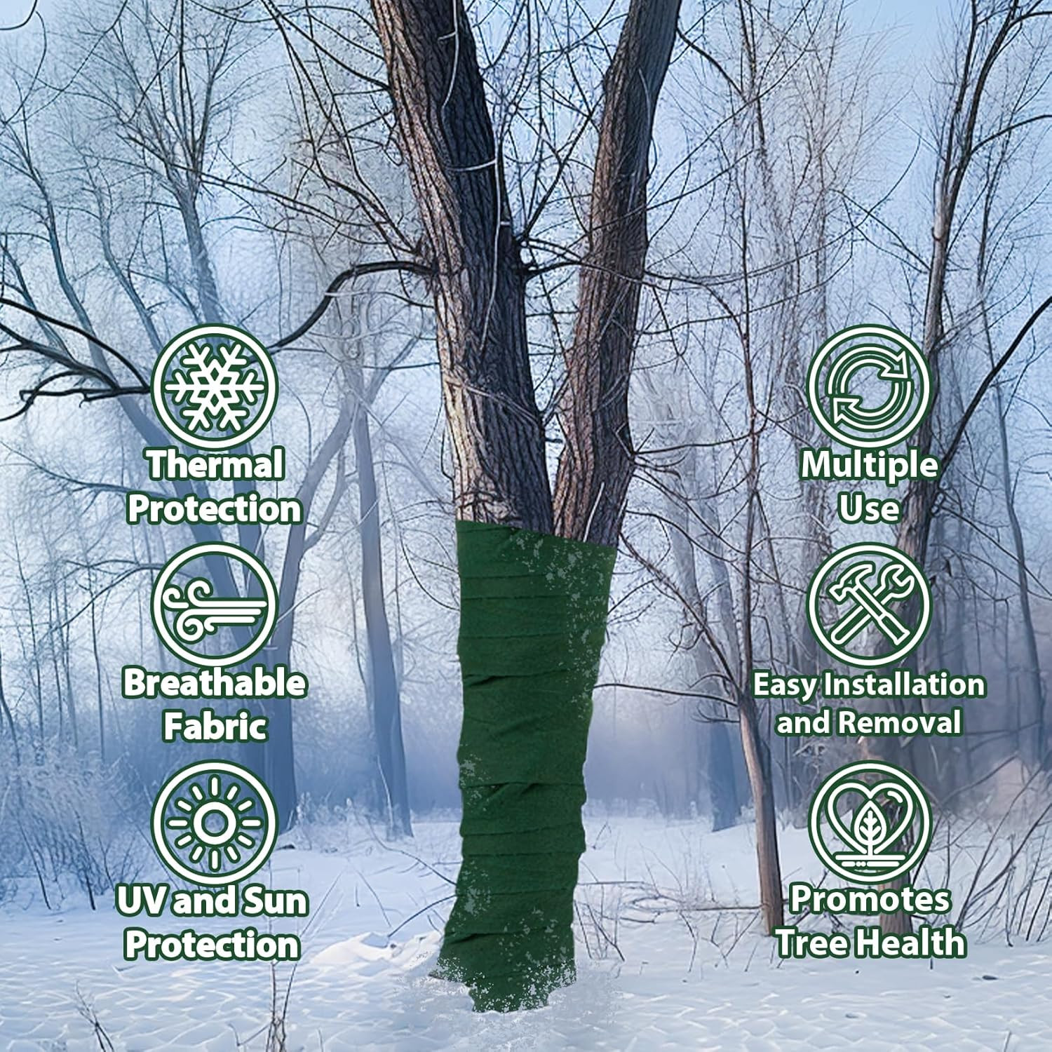 Tree Wrap - Tree Trunk Protector for Gardening 2 Roll 72 FT Little Trees Trunk G