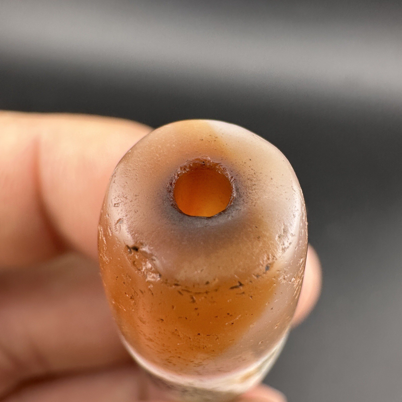 Indo Tibetan Himalayan Agate Dzi Amulet Prayer Pendant Bead Rare