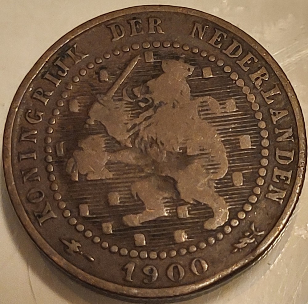 1900 Netherlands 1 Cent Coin – Bronze