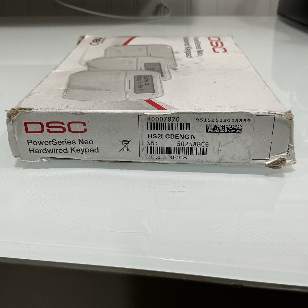 DSC HS2LCDENG N, PowerSeries Neo Hardwired Keypad, 5025ABC6 New - Open Box