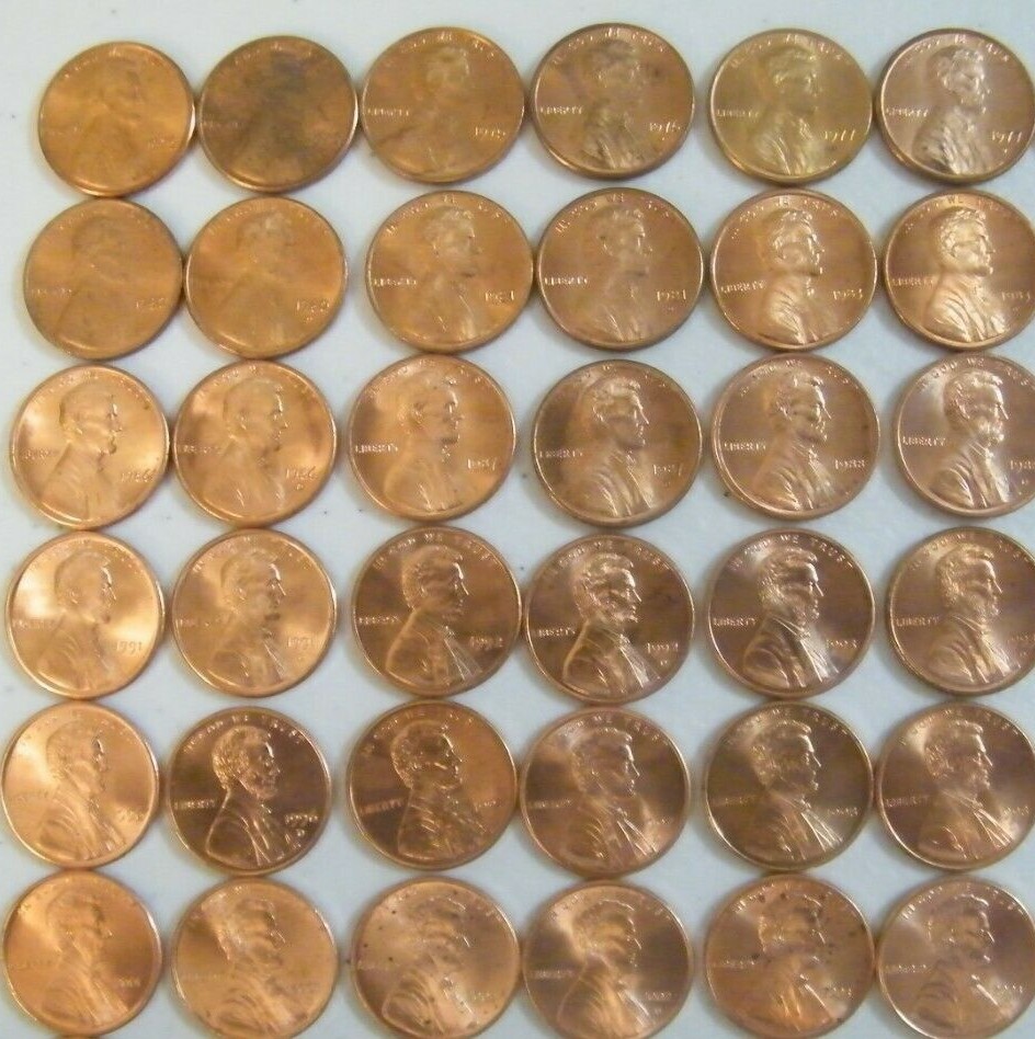Lincoln Cent Penny Set 1975-2023 PD Collection 109 Coins Choice BU Mem & Shield!