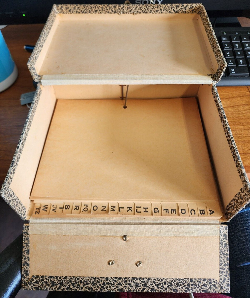 Vintage Midget Box File Orange Gold