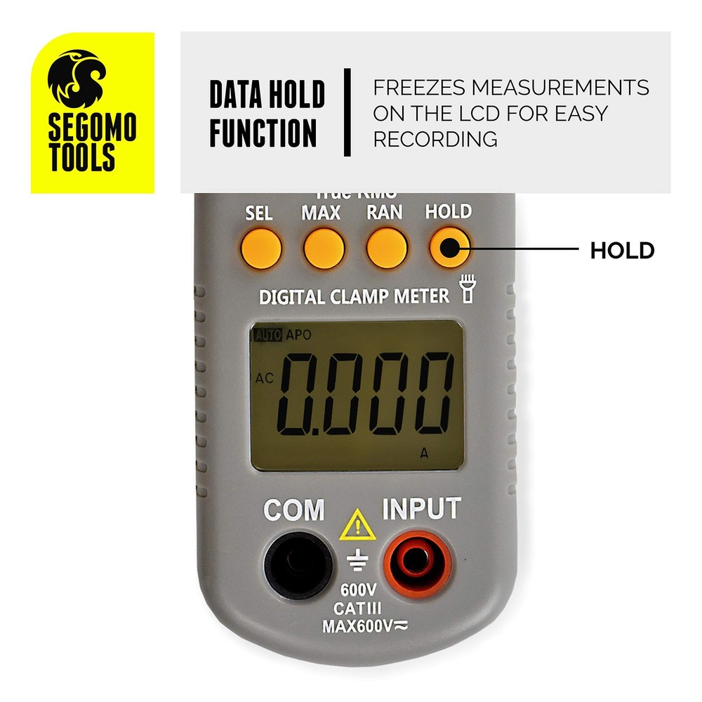 Segomo Tools TRMS 6000 Count Clamp Meter - AC Voltage & Current, Re... Fast Ship