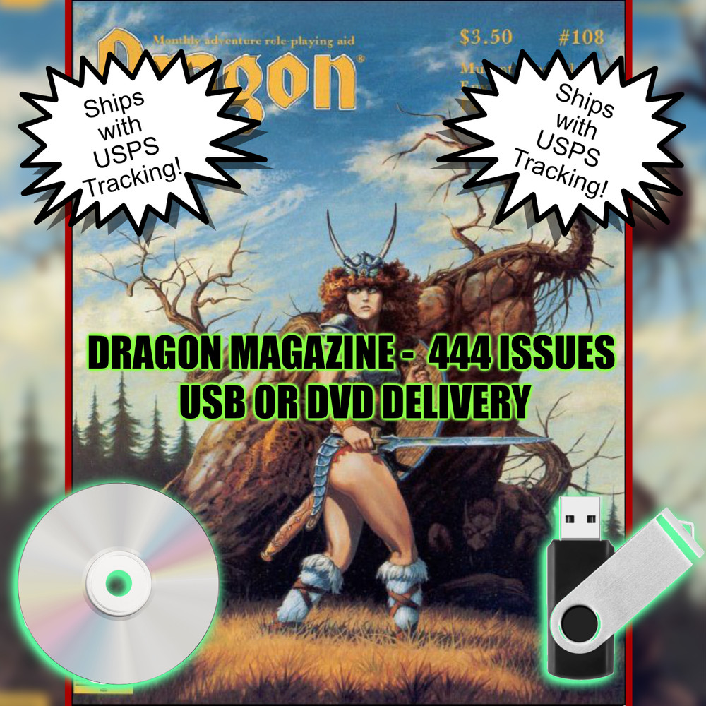 DRAGON MAGAZINE 444 ISSUES USB or DVD Delivery with Tracking!
