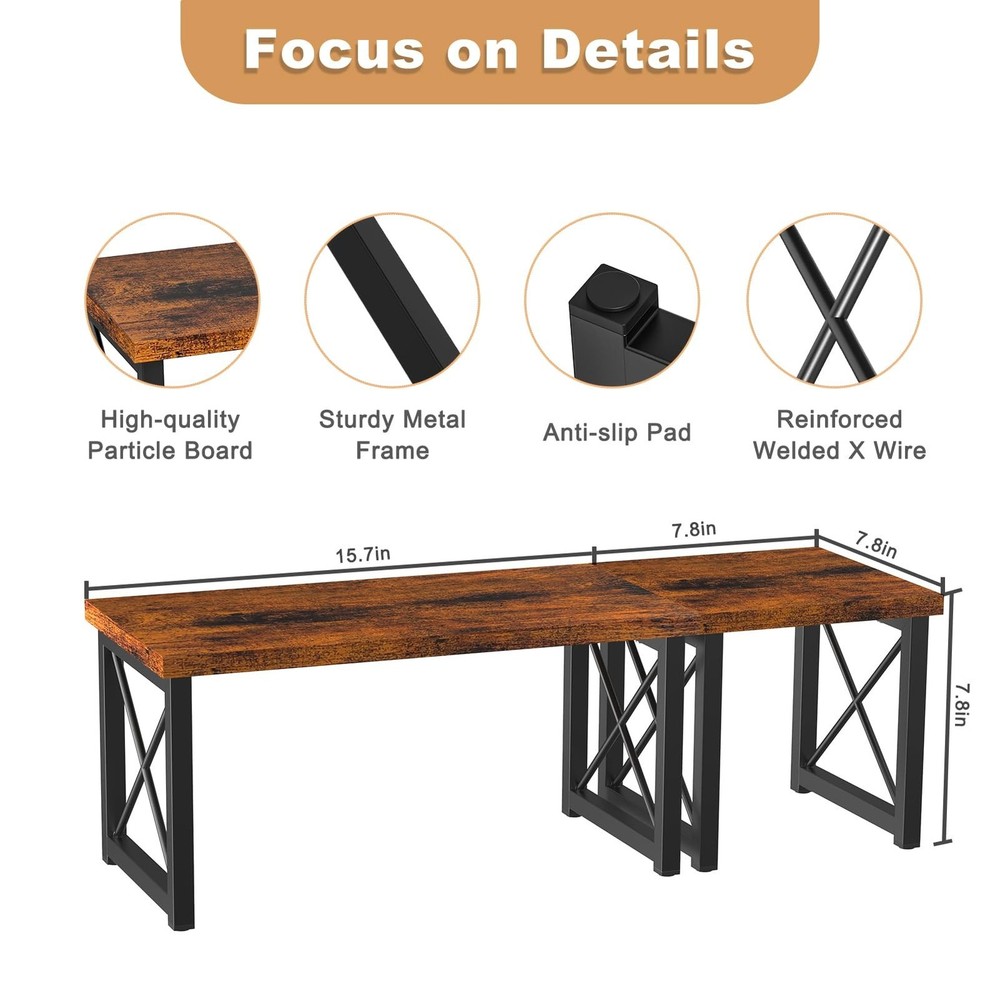 Desk Shelf, 2 Tier Wood Desktop Bookshelf, Adjustable Freestanding Stackable ...