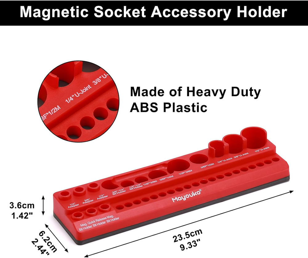 Magnetic Socket Accessory Holder Organizer, Magnetic Bits Tray, Holds Socket Ada