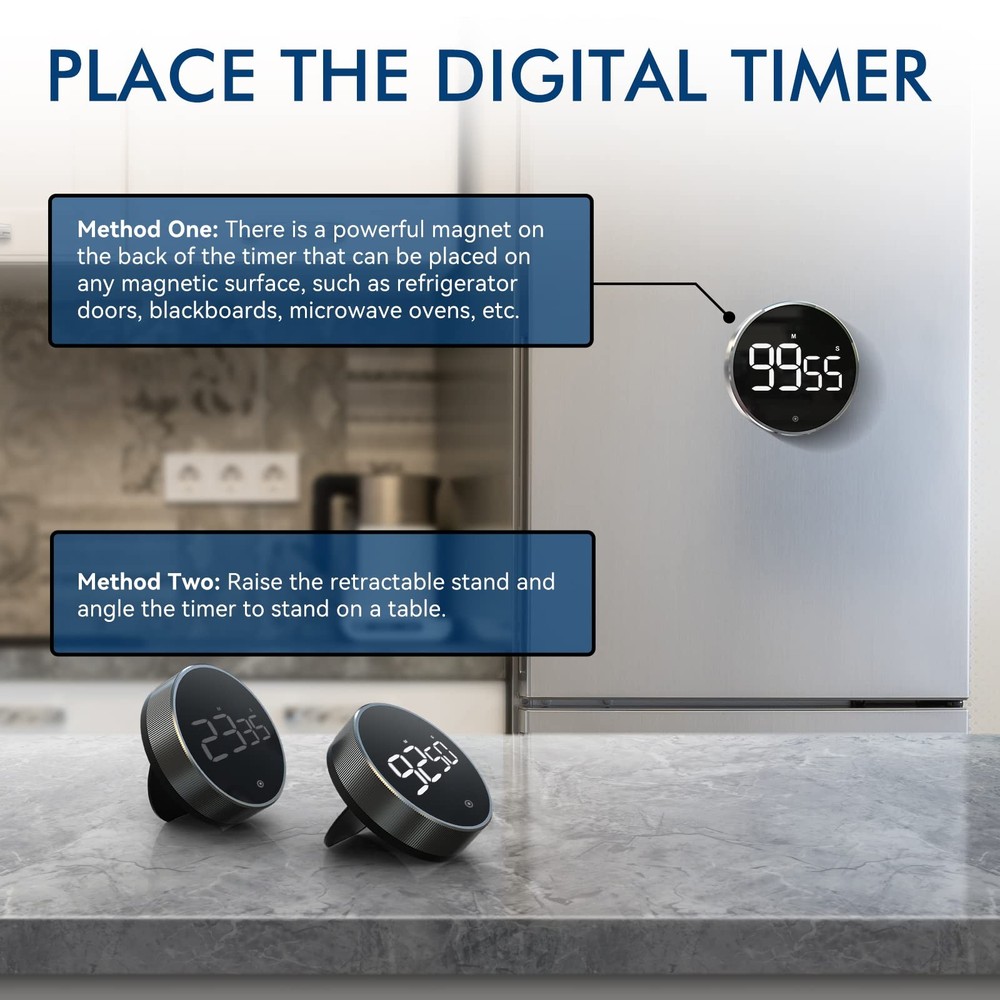 Digital Kitchen Timer, 3.8'' Large LED Display Countdown Countup Timer, Timer...