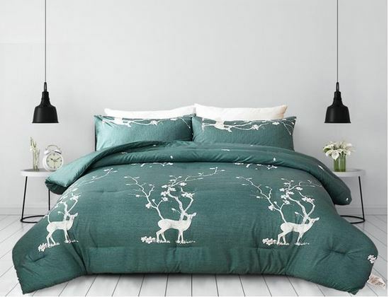 Cabin Lodge Deer Forest Trees 3 Piece Comforter Sets, Microfiber, Choice - NEW