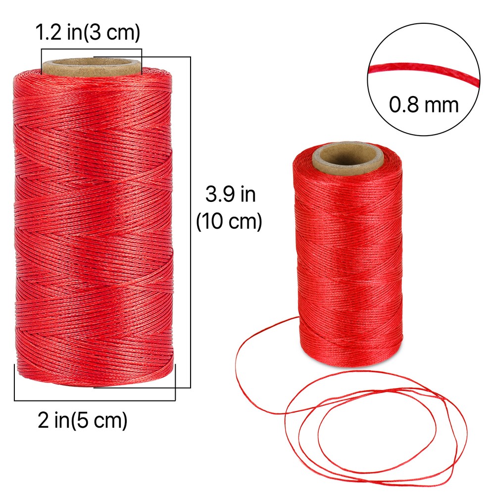 284 Yard 150D Waxed Thread String Cord Sewing DIY Craft Stitching Red & Blue