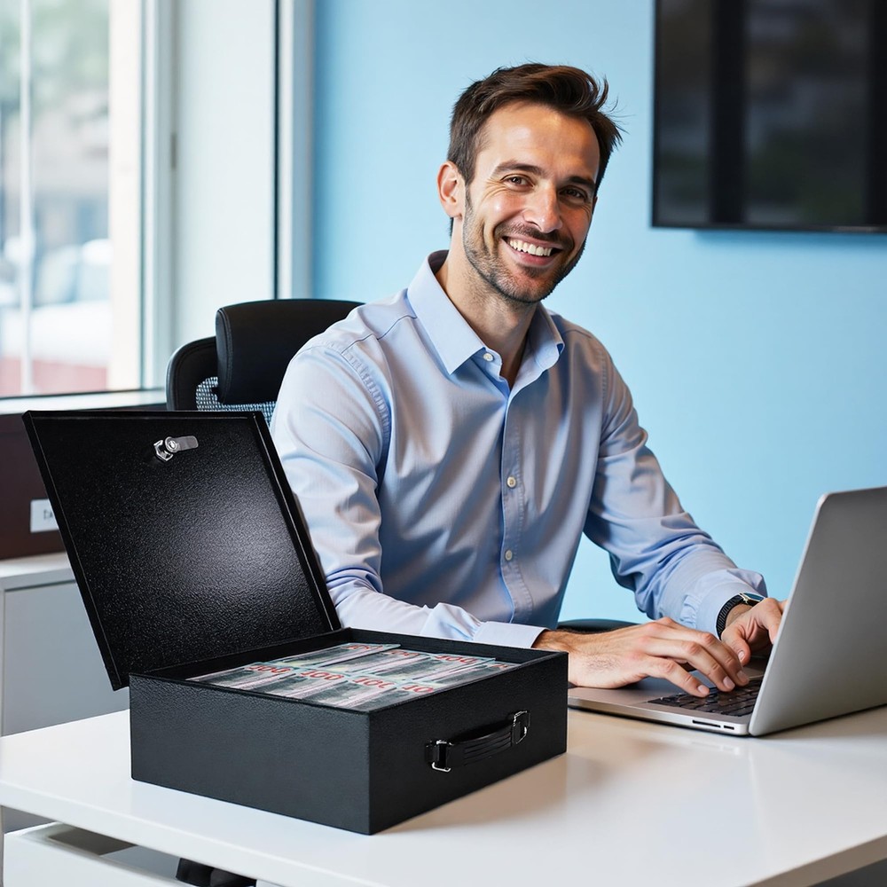 Fireproof Document with Key Lock & Fireproof Money Bag, Large Safe Storage fo...