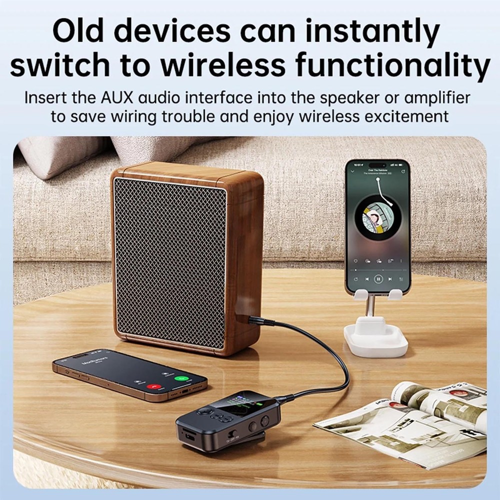 5.4 Bluetooth Audio Adapter Device with 300mAh Battery for Long Operation Time