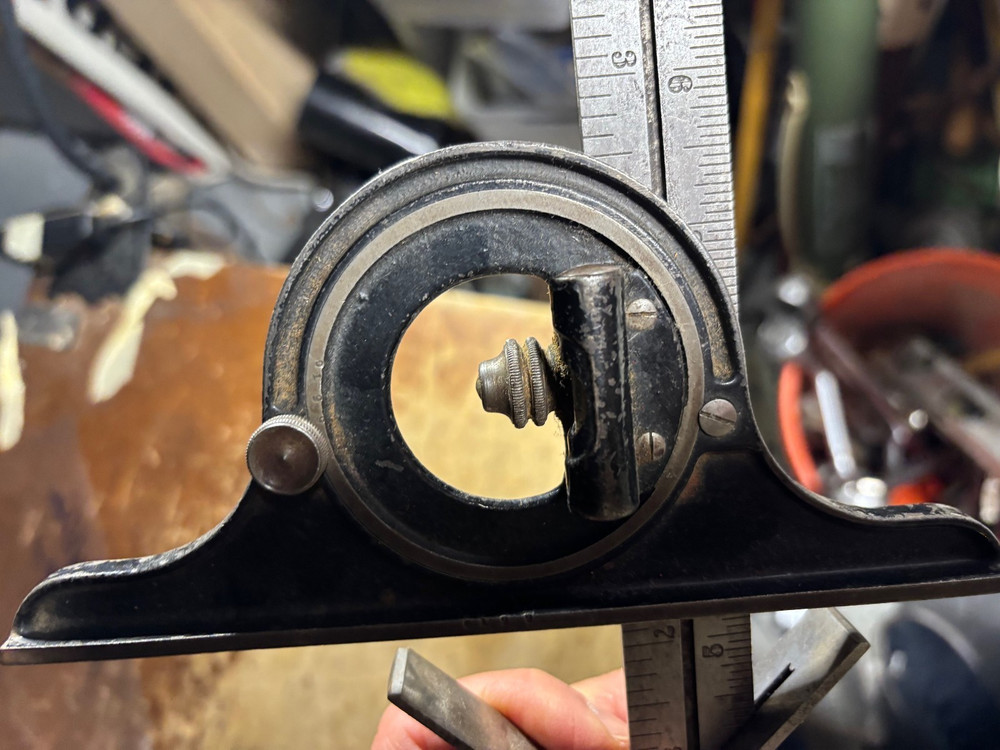 Starrett No. 492 Protractor, 12" Rule & Combination Square.