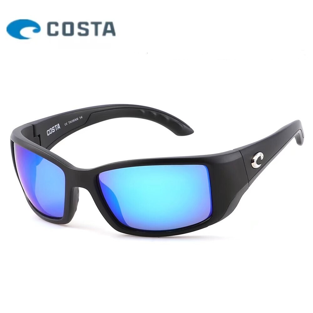 Costa Del Mar BLACKFIN Matte Black/ Blue Mirror Polarized 580P Sunglasses