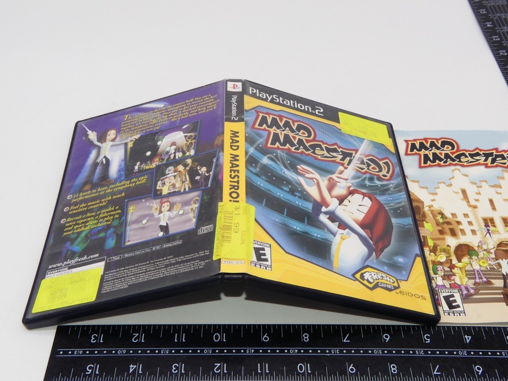 Authentic Mad Maestro! Playstation 2 PS2 Case & Manual No Game