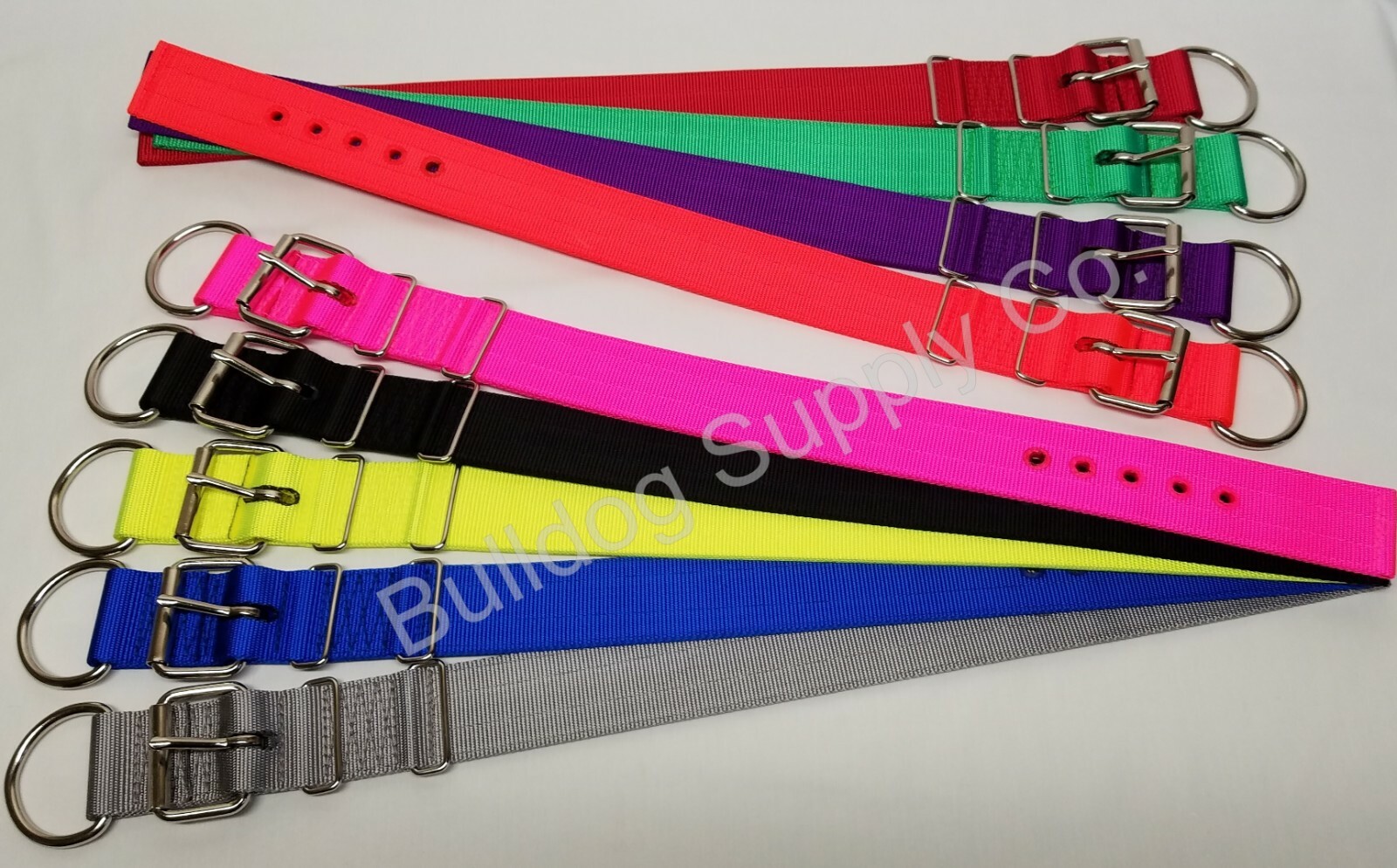 2" 3-Ply Nylon Heavy Duty Dog Collar for Pit Bull & Large Breeds