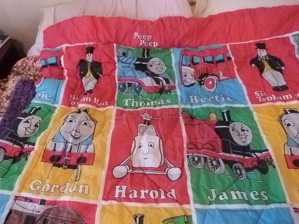 1992 Thomas Tank Engine Twin Bed Set Comforter, Fitted & Flat Sheet, Bed Skirt