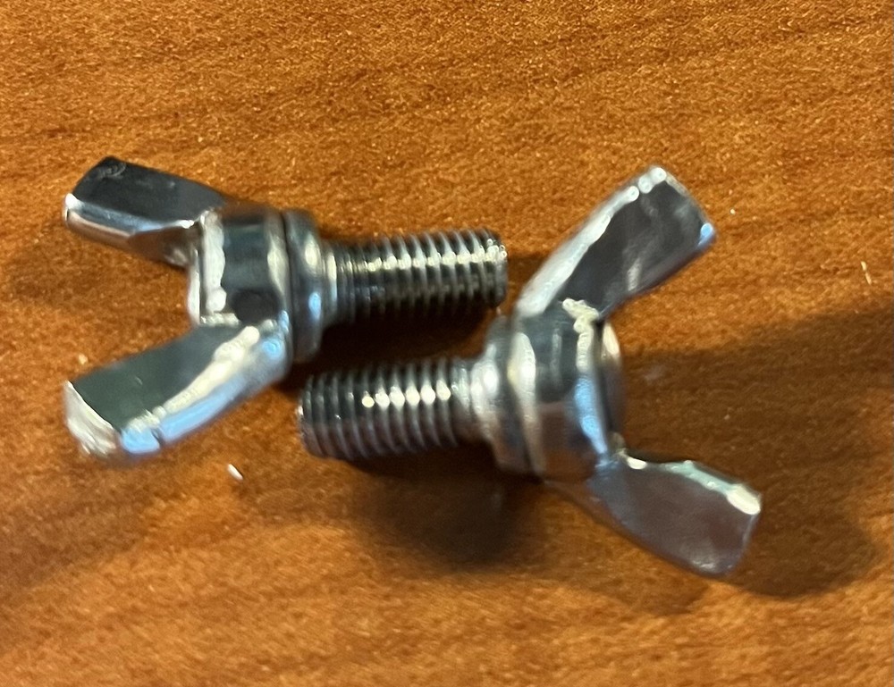 M5 (5 MM) CB Radio Mounting Bracket Knobs - Wing Type Silver - Qty 2 (pair)