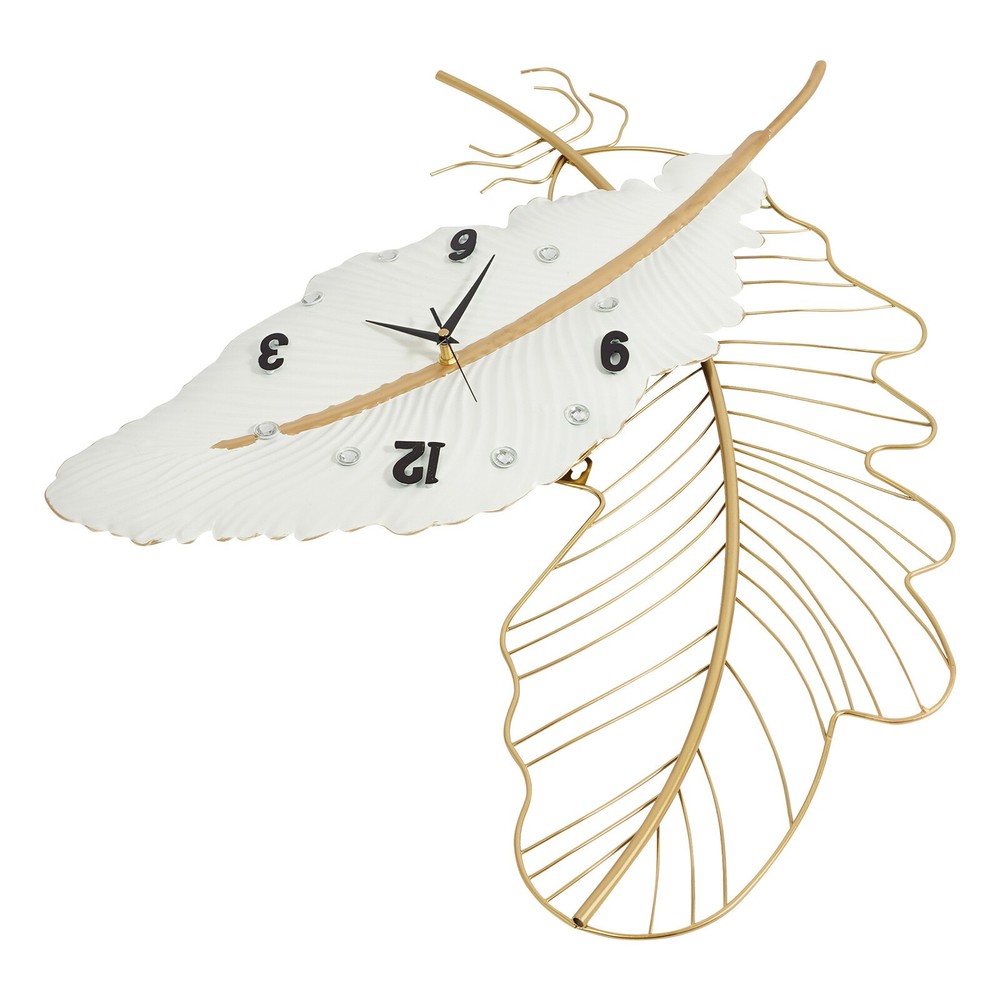 Feather-Shaped Wall Clock - Modern Design for Indoor & Outdoor Use