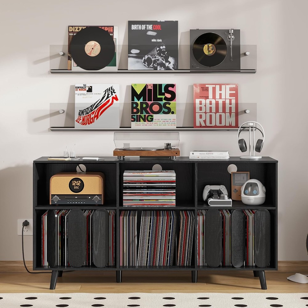 Large Record Player Stand, Vinyl Record Storage Holder, Record Player Table