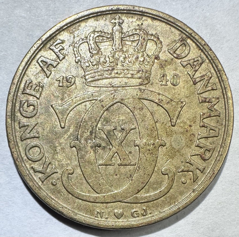 1940 Denmark 1 Krone, XF/AU
