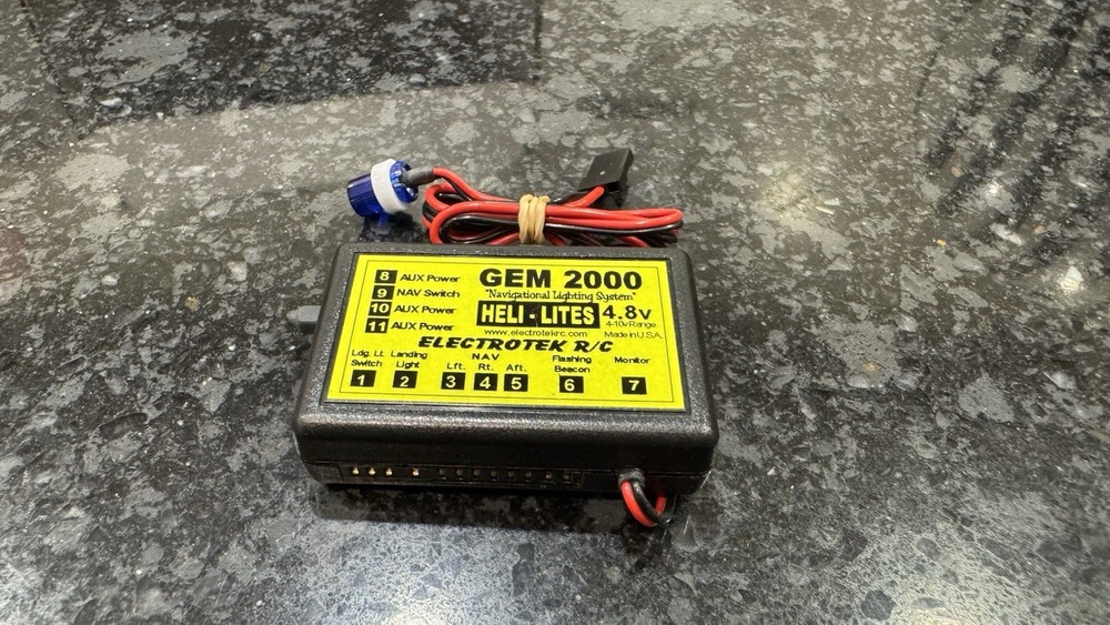 Gem 2000 RC Helicopter Navigation Light System. Nav &landing lights inoperable.