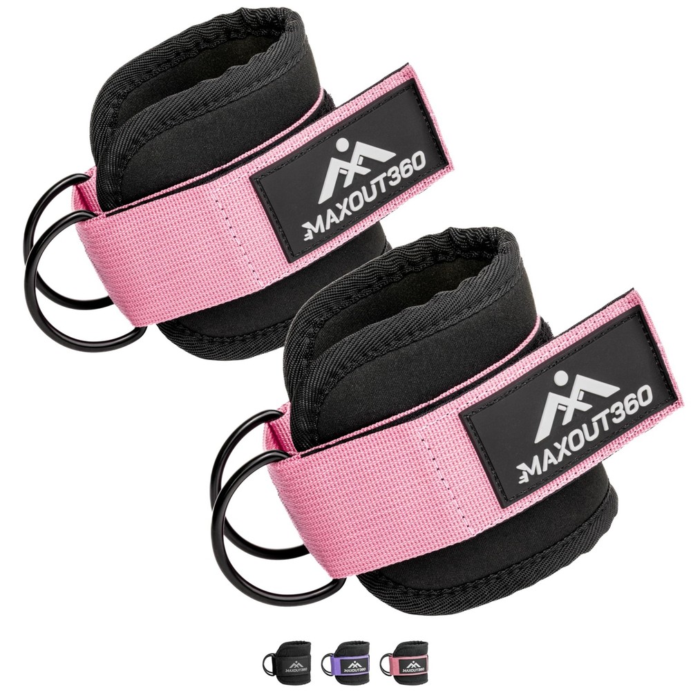 Gym Ankle Straps for Cable Machines, Thick Padded Ankle Cuff Cable Attachment...