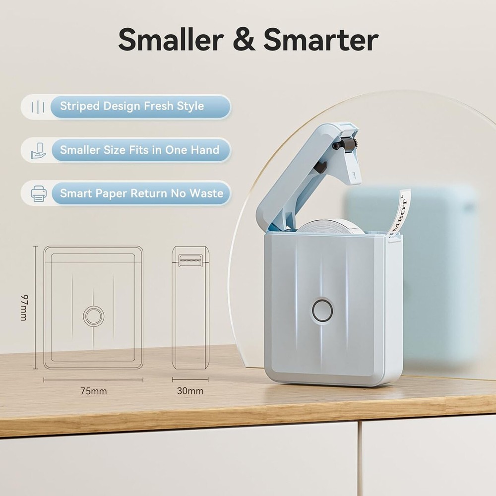 Label Maker Machine with Tape NIIMBOT Label Maker D110-M Portable Bluetooth Blue