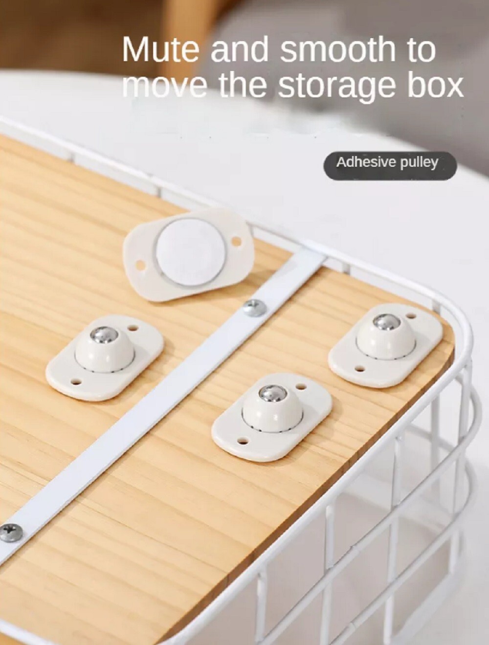 4 Pcs Self Adhesive Universal Pulley Stainless Steel Mini Swivel Caster Wheels