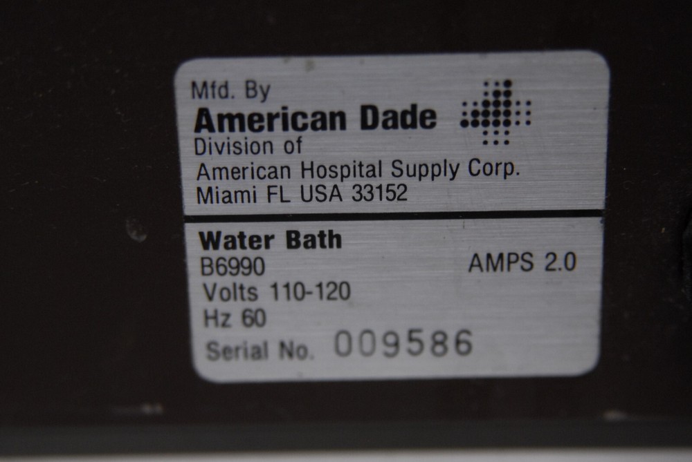 American Dade B6990 Water Bath - TESTED
