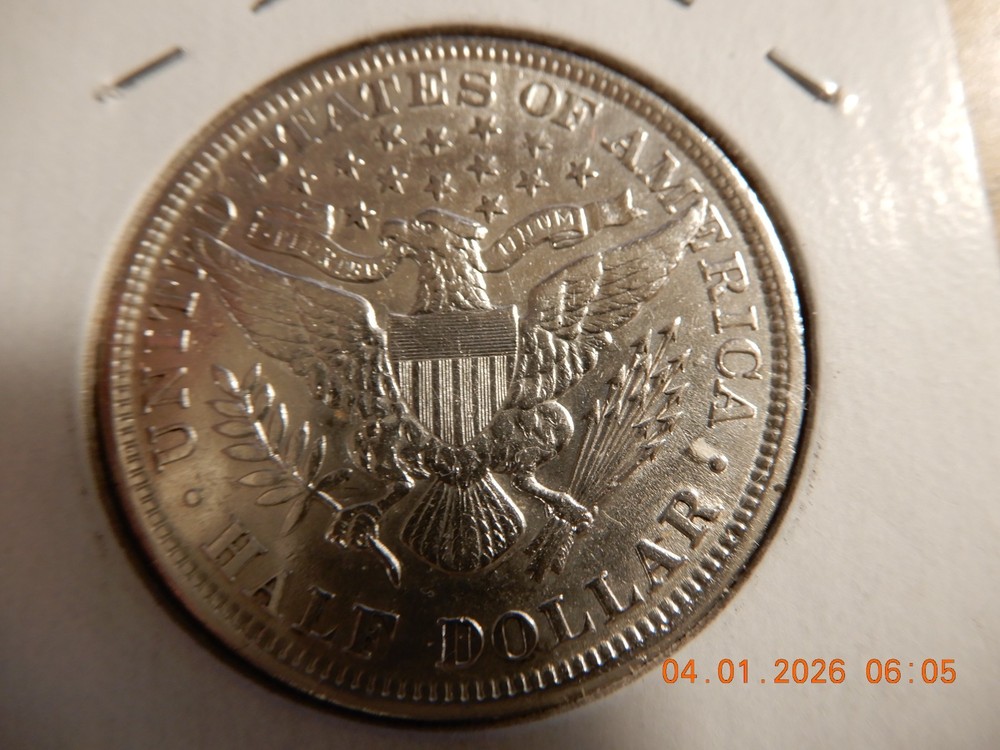 1900 P AU BARBER HALF DOLLAR