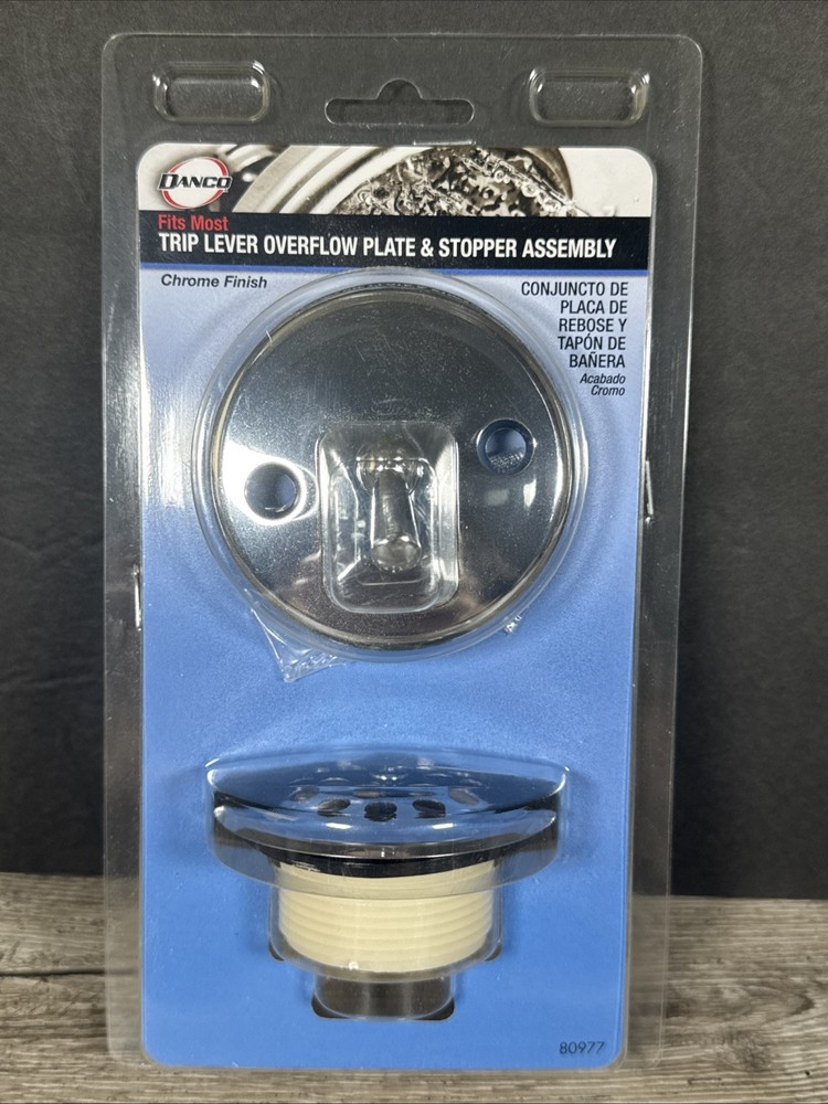 Danco 80977 Trip Lever Overflow Plate & Stopper Assembly in Chrome