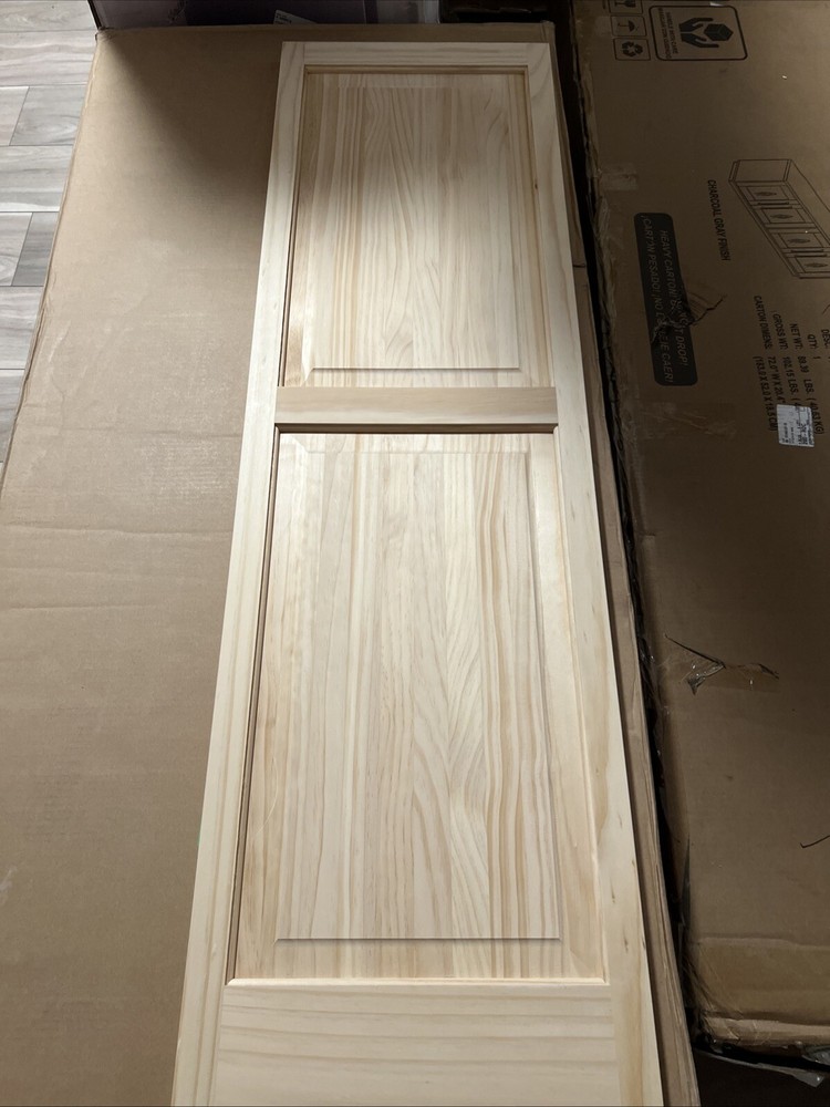 Pinecroft Raised Panel Shutters Wood Paintable, Stainable Pair Unfinished Pine