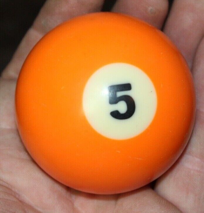Vintage Pool Ball 2 1/4" Replacement #5 Orange Solid Aramith Belgian Billiards