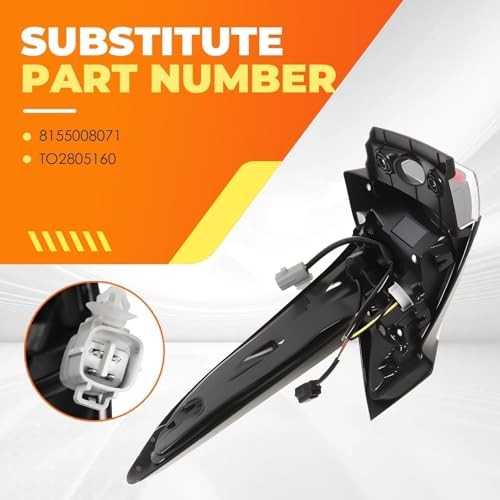 Passenger Side Outer Tail Light Assembly Compatible with Sienna LE XLE Right