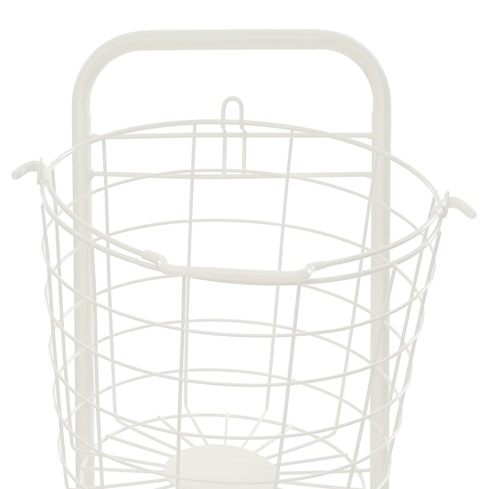 3 Tier Plastic Wheeled Laundry Hamper Rolling Clothes Storage Basket Garbage Bin